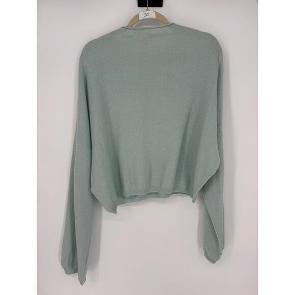 Loulou Studio Cashmere Sweater in Blue Ice Melange Size Medium Oversized Boxy - Picture 8 of 10